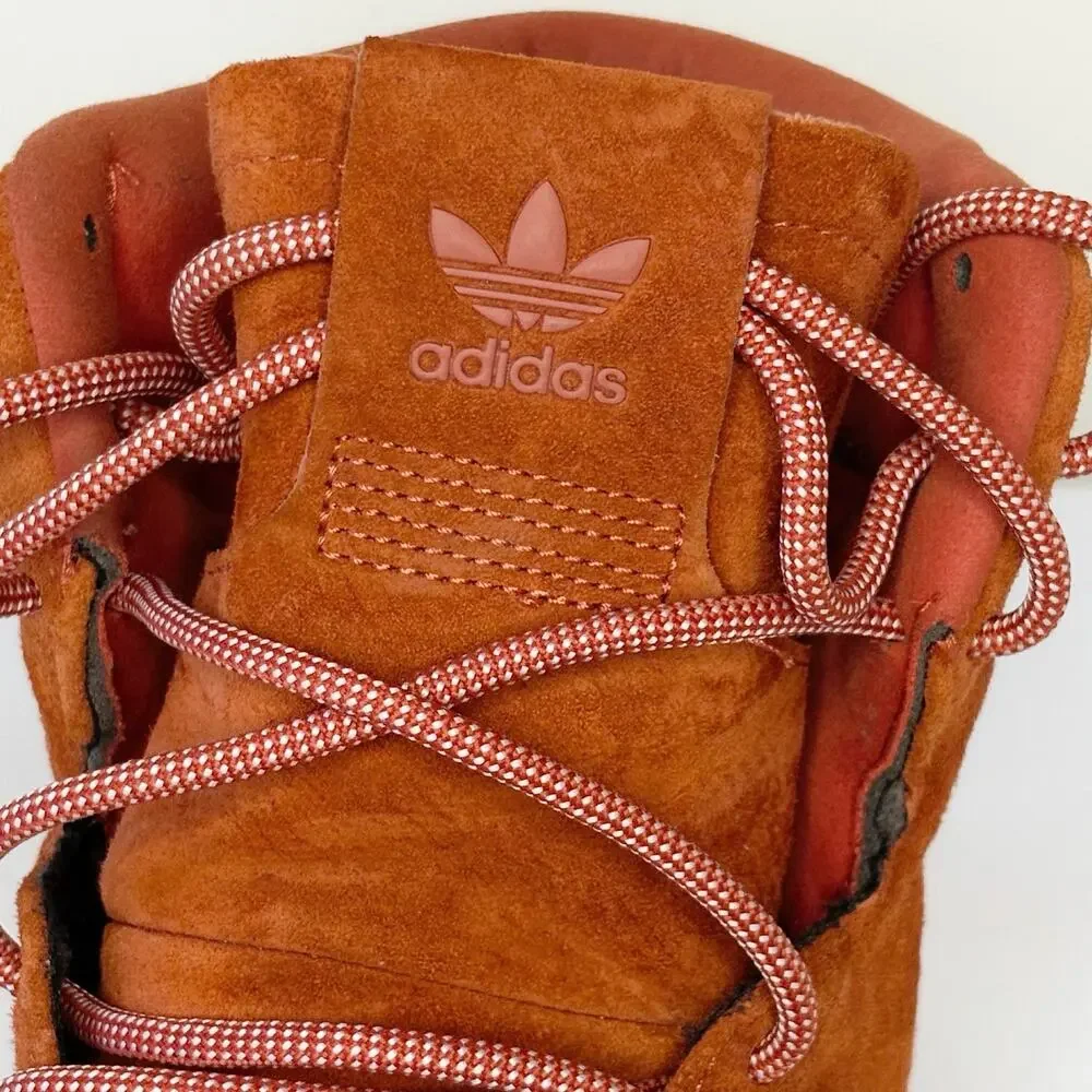 Adidas Tubular Suede High Top Sneakers Men's 11.5 Orange Streetwear
